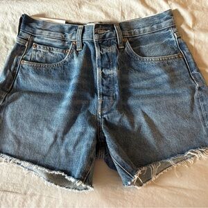Agolde Distressed Blue Jean Shorts Size 26 NWT